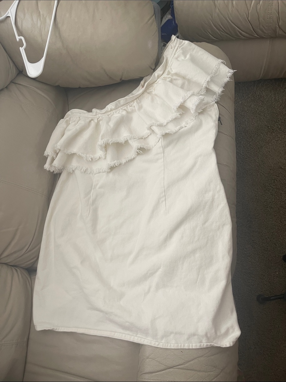 Future Collective White One-Shoulder Ruffle Dress 16 Jenny K Lopez